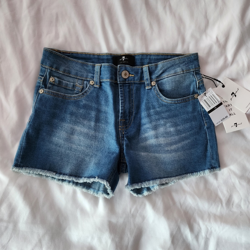NWT 7 For All Mankind Girls Jean Shorts, size 14